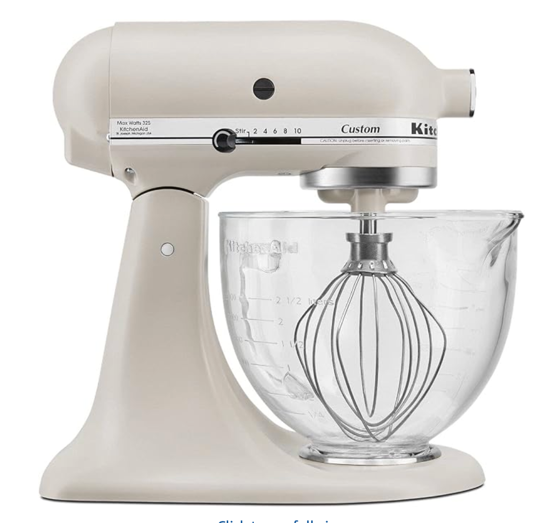 KitchenAid 5-Quart Tilt Head Stand Mixer With Flex Edge Beater Glass Bowl Matte Milkshake