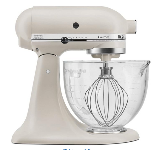 KitchenAid 5-Quart Tilt Head Stand Mixer With Flex Edge Beater Glass Bowl Matte Milkshake