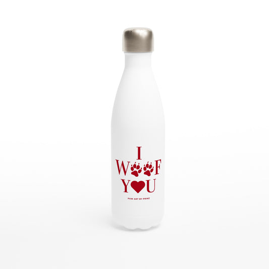 Paw Art By Prinz-Valentine's White 17oz Stainless Steel Water Bottle