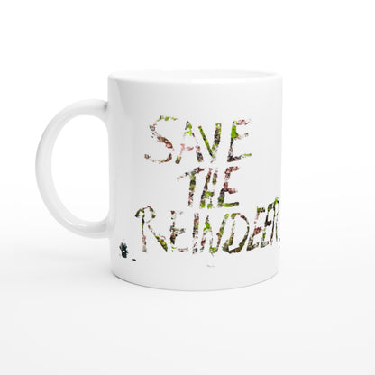 Paw Art by Prinz - White Ceramic Mug - Save The Reindeer - Paw Art Artwork