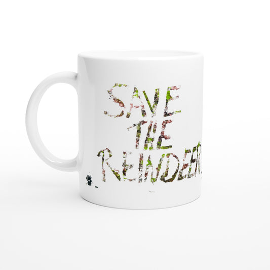 Paw Art by Prinz - White Ceramic Mug - Save The Reindeer - Paw Art Artwork