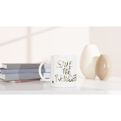 Paw Art by Prinz - White Ceramic Mug - Save The Reindeer - Paw Art Artwork