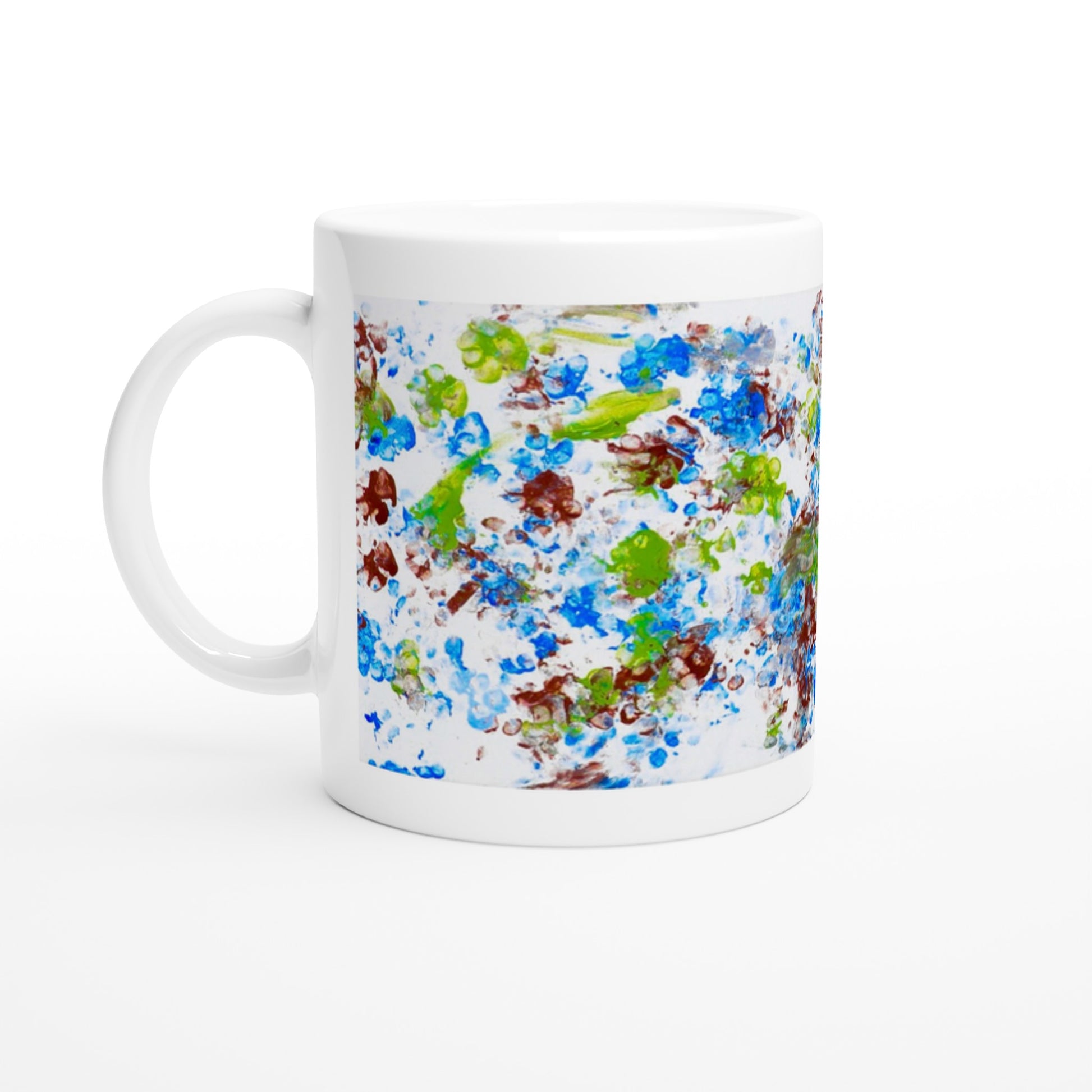 Paw Art by Prinz - White Ceramic Mug - The Blue Paw - Paw Art Artwork