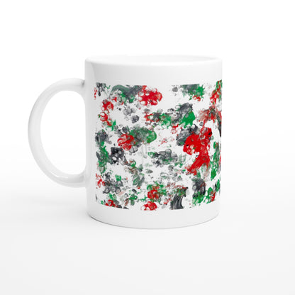 Paw Art by Prinz - White Ceramic Mug - The Green Paw - Paw Art Artwork