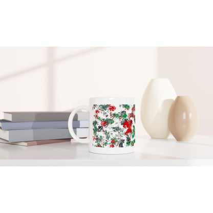 Paw Art by Prinz - White Ceramic Mug - The Green Paw - Paw Art Artwork