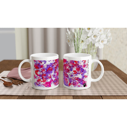 Paw Art by Prinz - White Ceramic Mug - The Pink Chaos - Paw Art Artwork