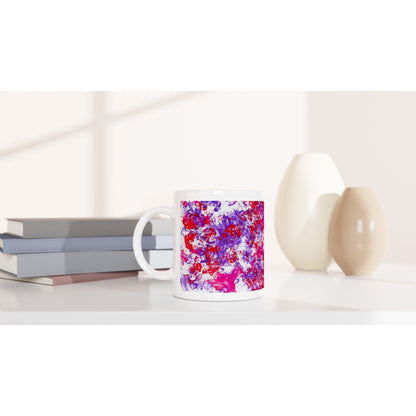 Paw Art by Prinz - White Ceramic Mug - The Pink Chaos - Paw Art Artwork